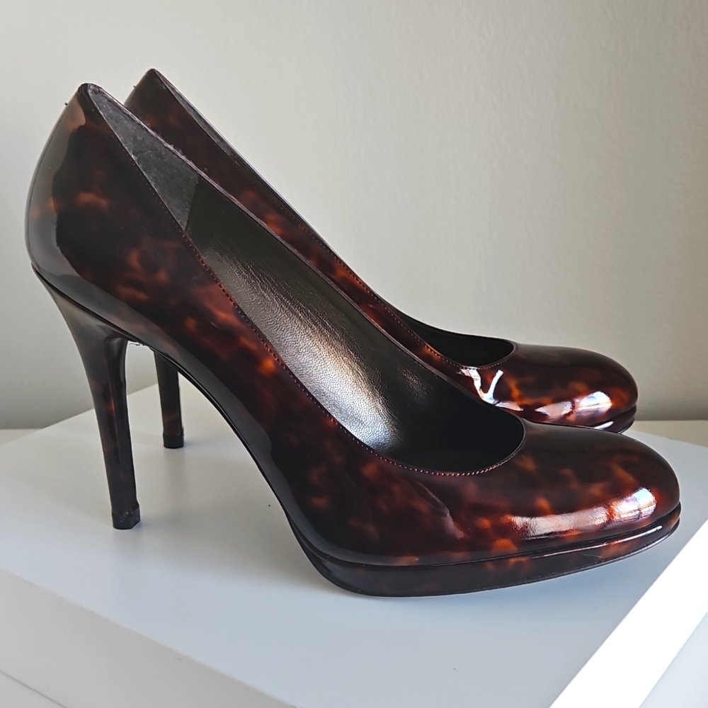 Stuart Weitzman Tortoiseshell High Heels Size 9.5 - Picture 1 of 8